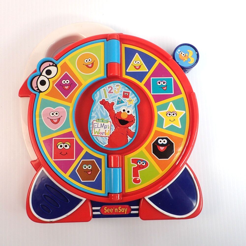 Vintage 2005 Fisher Price Sesame Street Elmo See N Say Numbers Shapes Colors Toy